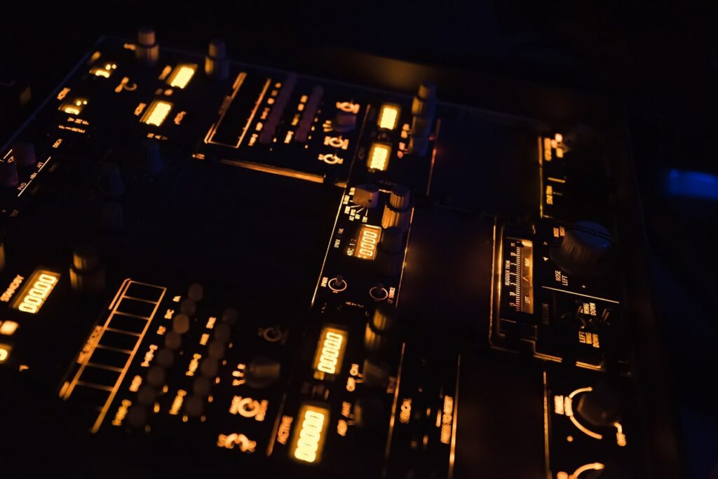 Close up of aircraft console